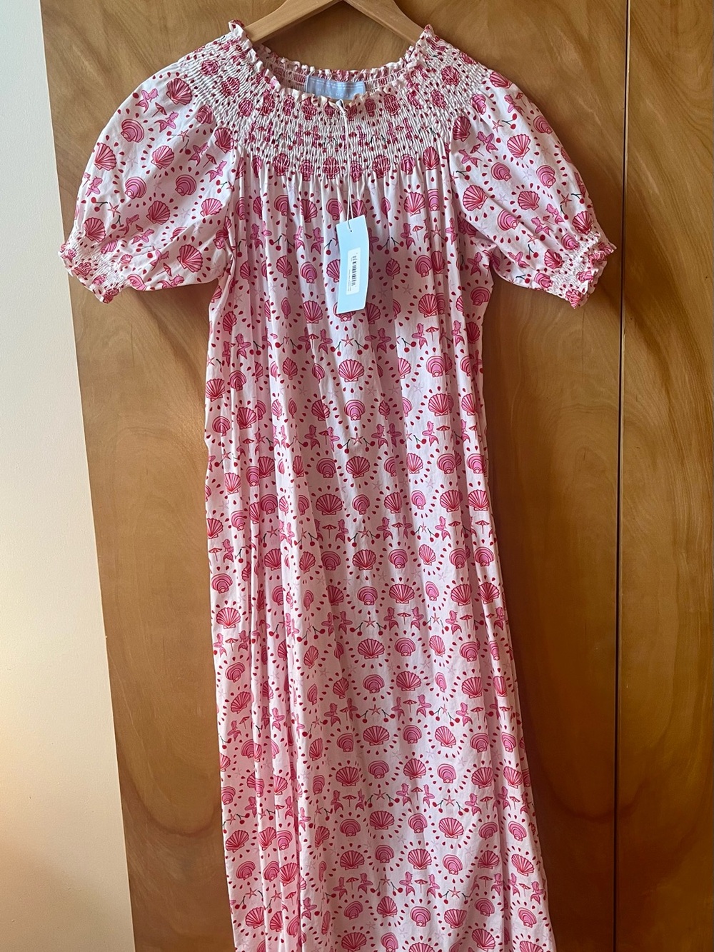 Hill House Pink Shell-Print Caroline Nap Dress